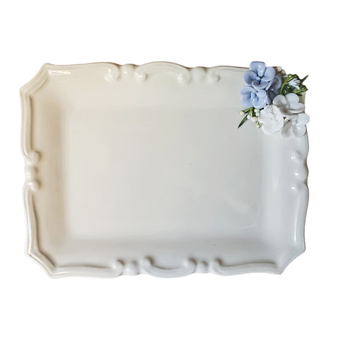Lena's Flowers Ceramic tray Made in Italy 20x16 cm