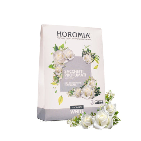 HOROMIA Set of 3 scented sachets with natural rice WHITE multipurpose perfumers