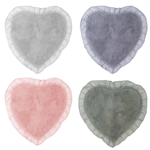 BLANC MARICLO Tappeto a forma di cuore con frills 4 varianti di colore 50x65 cm