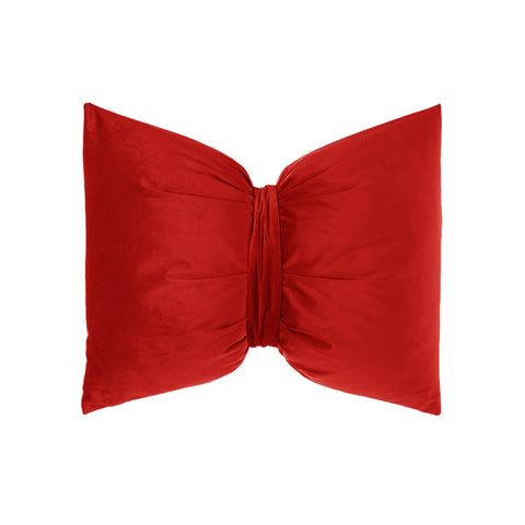 BLANC MARICLO' Velvet bow cushion LE CHIC red polyester 45x60 cm
