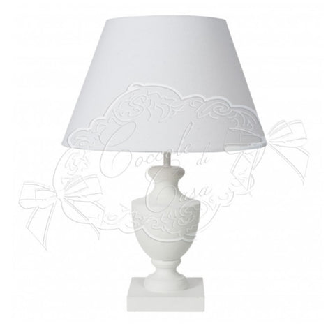 CUDDLES AT HOME TESSA Shabby Chic lampshade lamp white wood Ø13x50 cm