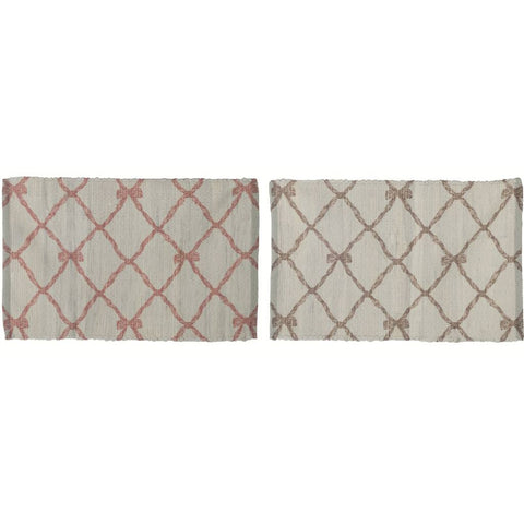 BLANC MARICLO' Tapis de chambre en polyester rose ou gris tourterelle 55x105 cm A30272
