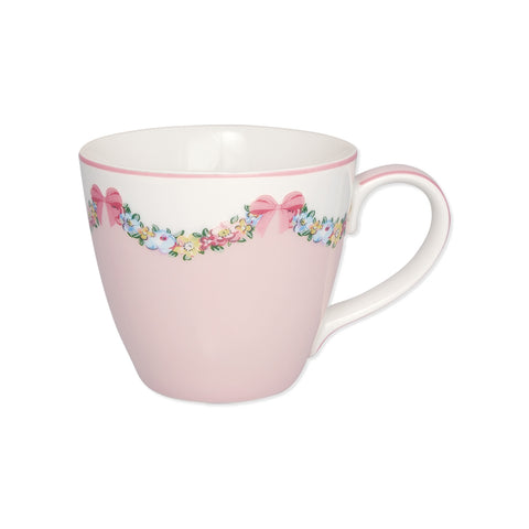 GREENGATE Mug petit-déjeuner avec anse MAYA avec fleurs en porcelaine rose 300 ml