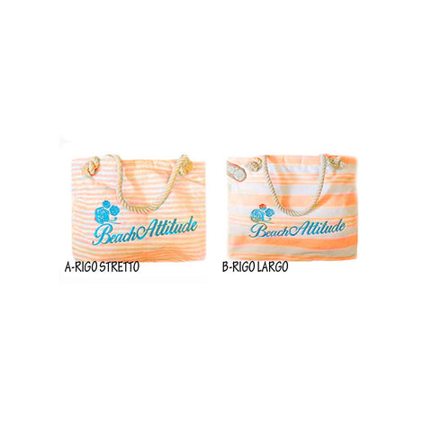 L'ATELIER 17 Beach bag MADE IN ITALY white and orange in sponge 35x45cm
