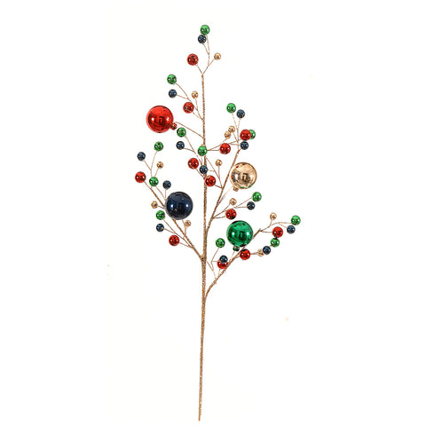VETUR Christmas decoration glittery gold branch with balls shiny spheres 78 cm