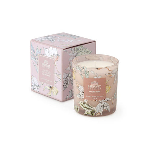 HERVIT Bougie parfumée avec verre Saturn Rose 150 g 7x8 cm 28031