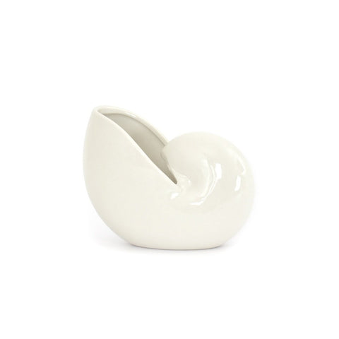 HERVIT Shell container bowl in white porcelain h 13 cm