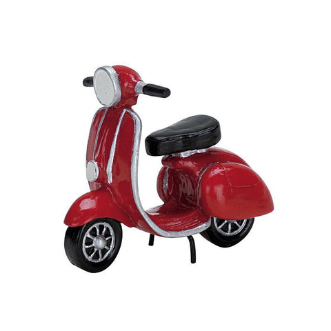 LEMAX Build your Christmas village vespa scooter moped red 4x7x5.8
