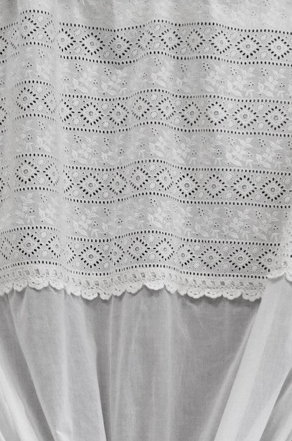 L'ATELIER 17 Rideau de chambre ou de cuisine en pur coton avec crochet, Collection "Impérial", Shabby Chic 140x290 cm 3 variantes
