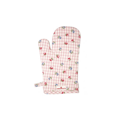 GREENGATE Purple cotton oven glove with small flowers H28 cm COTGRIVCH1904