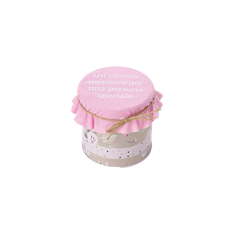 CLOUDS OF FABRIC SOPHIE jar with tea towel pink JAH21919