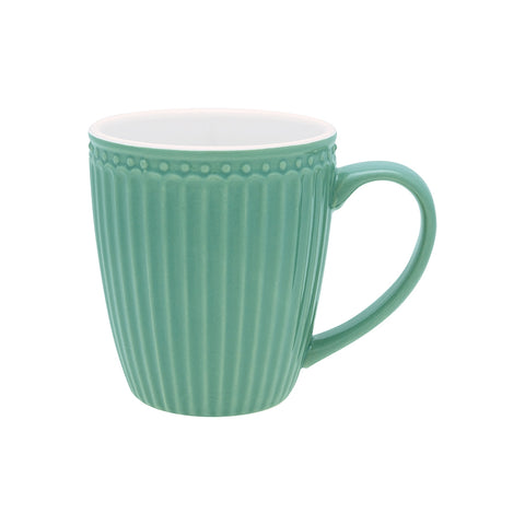 GREENGATE Mug breakfast cup with handle ALICE green porcelain 300 ml