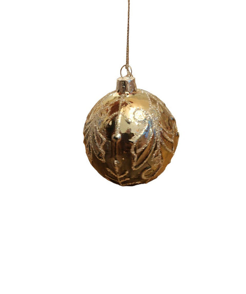 Boltze Christmas bauble to hang in silver color with decorations Ø7 cm