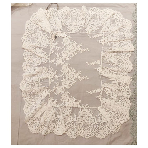 CHEZ MOI Doily runner with "PROVENZA" lace ruffles Made in Italy 2 variants