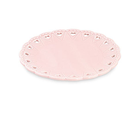 CUPID &amp; CO. PINK SAUCER WITH HEARTS