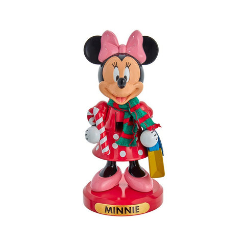 KURTADLER Statuina Minnie Mouse con regali topolina schiaccianoci legno H25,5 cm