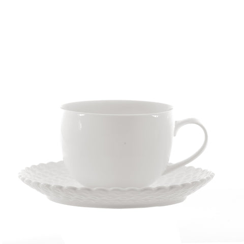 WHITE PORCELAIN Set of 6 teacups with saucers MOMENTI 200 ml P002800160