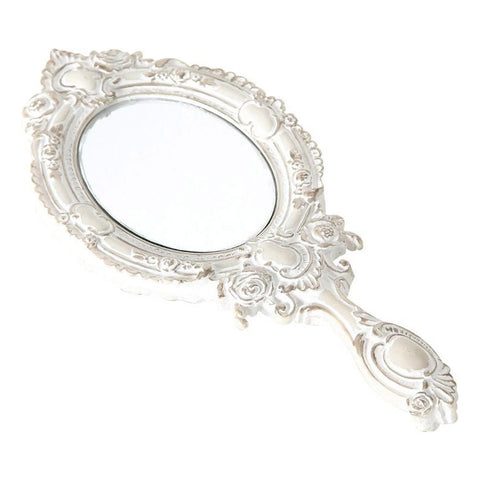 MAGNUS Miroir avec poignée ELDOR en résine blanche 30 cm