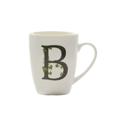 PORCELAINE BLANCHE Mug initial B noir ATUPERTU tasse à lait blanc 380 cc