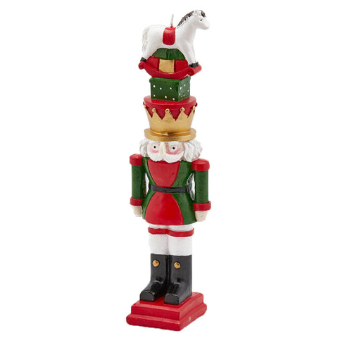 EDG Nutcracker soldier candle with rocking horse Christmas decoration h35cm