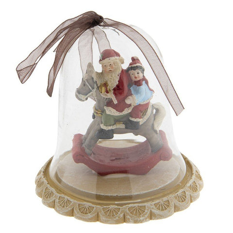 CLAYRE &amp; EEF Décoration de Noël Père Noël et petite fille Ø 8x8 cm 6PR2217