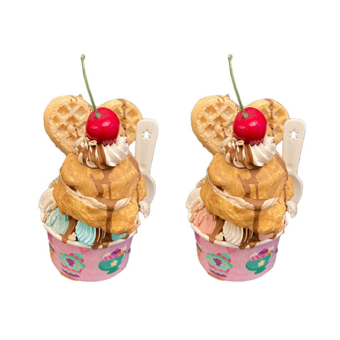 I DOLCI DI NAMI Synthetic ice cream bowl with waffles and handcrafted puffs Ø7 H13 cm