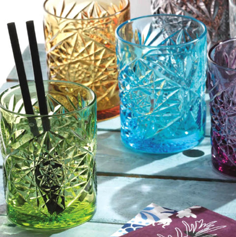 Fade Set de 6 verres à eau verts décor Glamour "Vintage" 300 ml