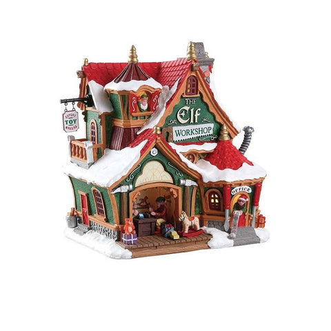 LEMAX Elf workshop with lights build your own Christmas village 75291