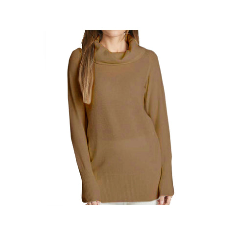 VICOLO TRIVELLI Long-sleeved sweater with beige high collar
