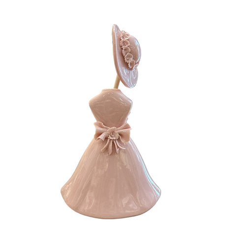 SHARON Porte-parfum en poudre Damina avec coeur de roses et chapeau en porcelaine H 19 cm