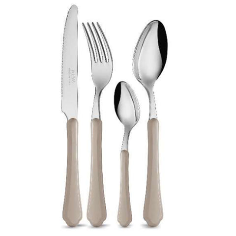 NEVA CUTLERY Cutlery set for 6 24-piece romantic dusty dove gray steel
