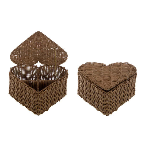 Blanc Mariclò Heart basket in metal rattan "Tosca" Shabby 25x25x12 cm