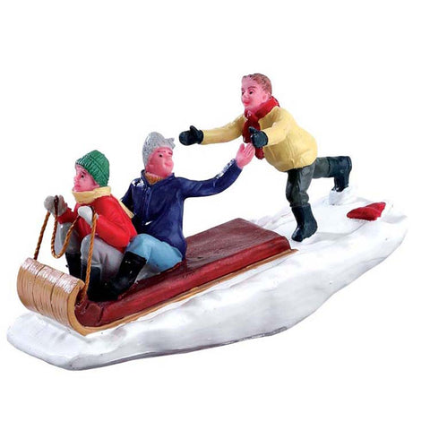 LEMAX Children on the sled "Toboggan Trouble" for your Christmas village