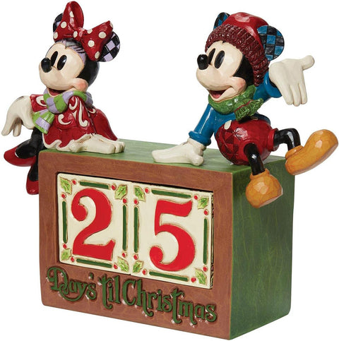Enesco Statuina natalizia Topolino e Minnie countdown in resina Jim Shore