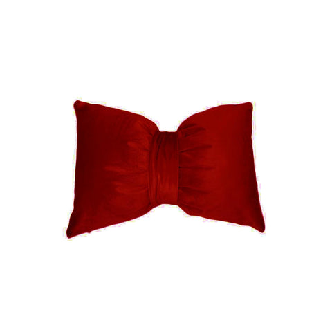 RIZZI Coussin nœud velours rouge polyester coussin arrondi 30x50 cm