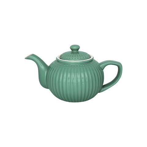 GREENGATE Teapot teapot ALICE dusty green porcelain Ø15 cm H25 cm