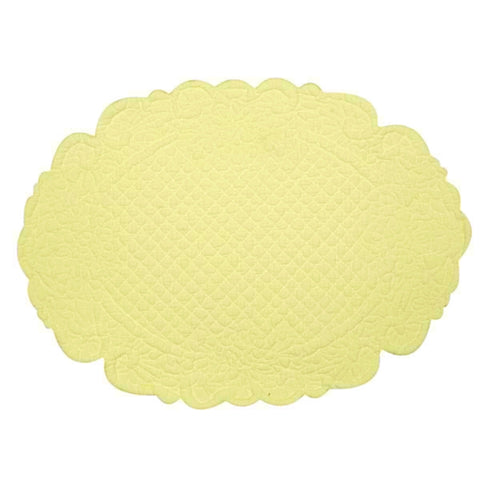 BLANC MARICLO' Set 2 yellow oval placemats 35x50 cm