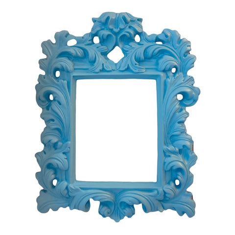 VIRGINIA CASA Rectangular wall frame with light blue baroque decoration 40x30 cm