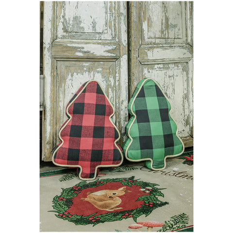 L'Atelier 17 Tartan Christmas tree cushion "Families Tree" 2 variants (1pc)