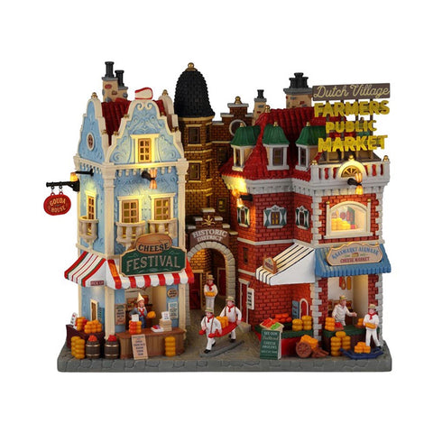 LEMAX Illuminated building "Dutch Cheese Festival &amp; Farmers Market" Build your own Christmas village