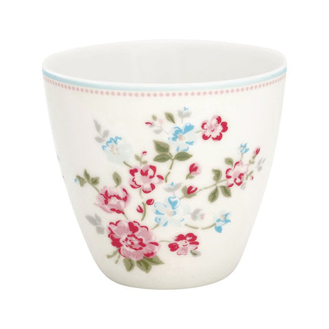GREENGATE Ceramic cup SONIA WHITE milk glass 9x10cm STWLATSOI0106