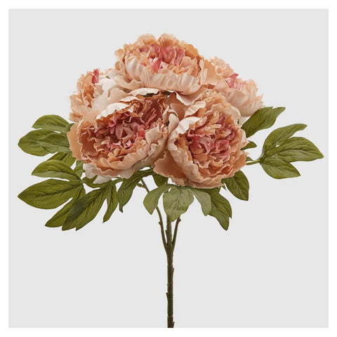 EDG Enzo De Gasperi Peonia artificiale bouquet con 5 peonie rosa antico