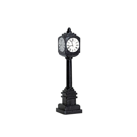LEMAX Horloge noire de style anglais pour votre village de Noël 2,5×2,5×11 cm