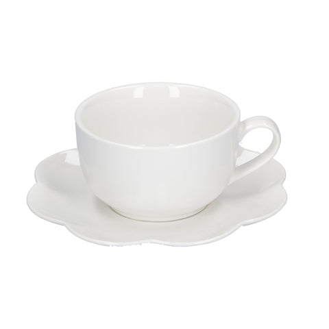 WHITE PORCELAIN Breakfast cup with plate VILLADEIFIORI P000200027