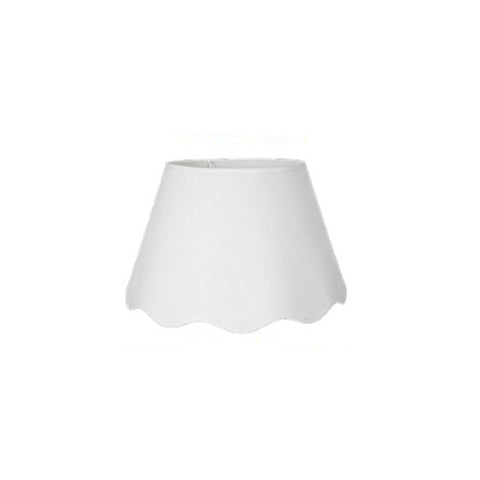 COCCOLE DI CASA Small scalloped hood lampshade in white fabric E14 Shabby Chic Vintage D.18XD.30XH.18 cm
