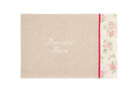 FABRIC CLOUDS Set 2 placemats ROMANTIC ROSE beige and pink 33x48 cm