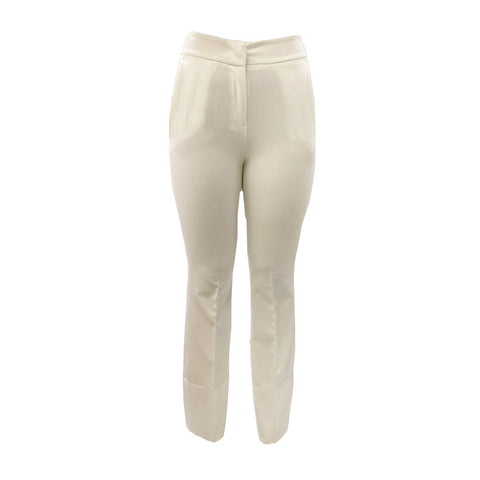 NIKAMO White women's suit double-breasted fitted jacket and flared trousers