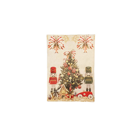 BLANC MARICLO' Canovaccio strofinaccio natalizio CHRISTMAS CAROL cotone 50x70 cm