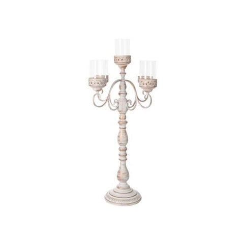BLANC MARICLO' Candelabra with 5 flames FIREflies and lanterns H 75 cm A29109