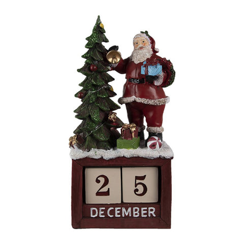 CLAYRE E EEF Christmas figurine Santa Claus with tree in polyresin 16x10x34 cm